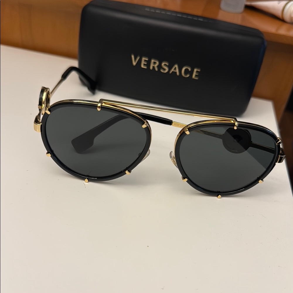 Versace Black and Gold Sunglasses